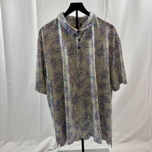 Nicklaus XXL Golf Polo Shirt Abstract Leaf Print Button Up Mens‎